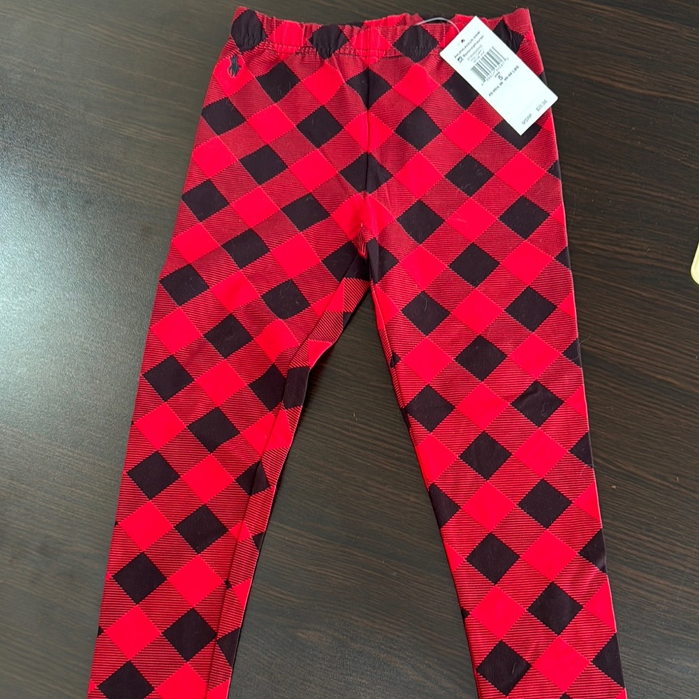 Ralph Lauren Red and Black Plaid Leggings